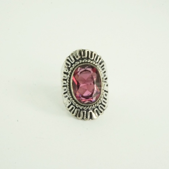 Sterling Plated African Amethyst Ring - Picture 4 of 6